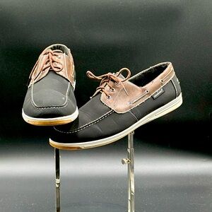 Akademiks sailor boat shoes. Size 13 mens. Black/brown. Excellent condition!!